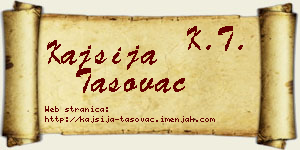 Kajsija Tasovac vizit kartica